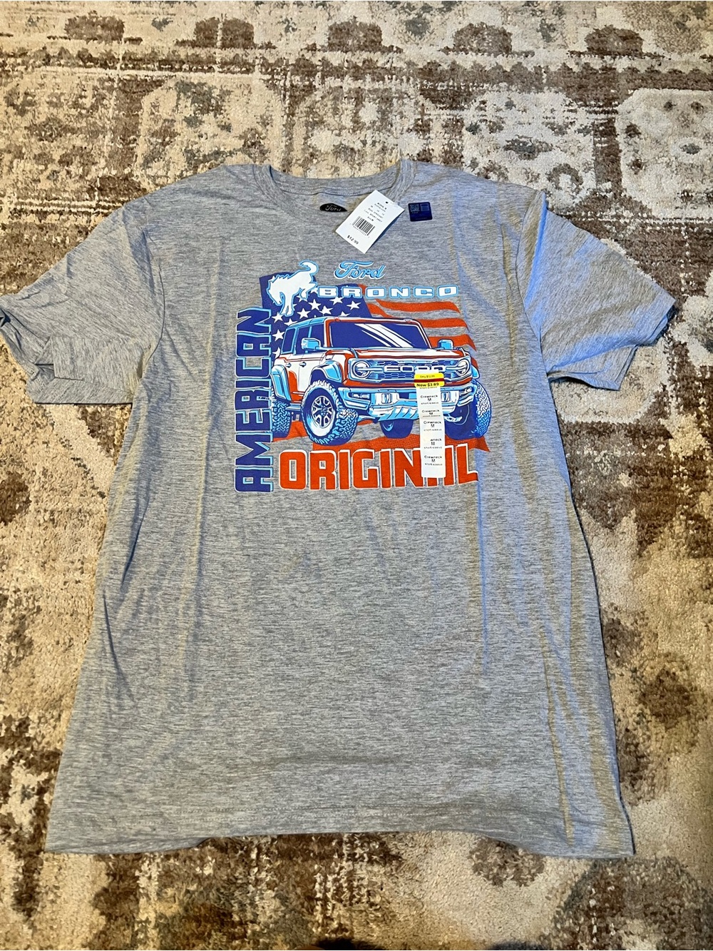 Ford Bronco American Original Gray Graphic Tee